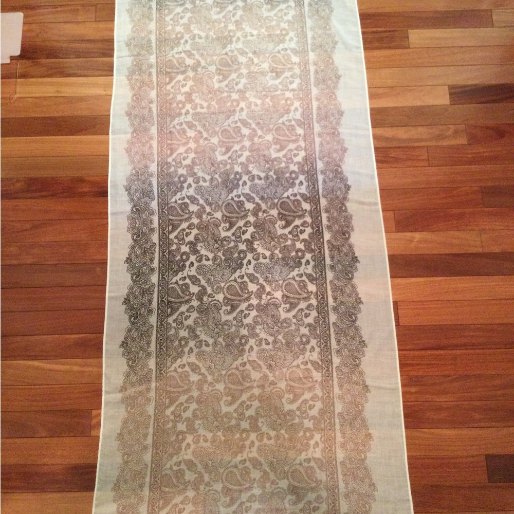 PRICE DROP! Elegant Paisley Scarf in Blush Pink, Cream, and Gray